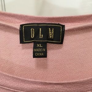 Plus Size Pink tshirt With lace mesh bottom